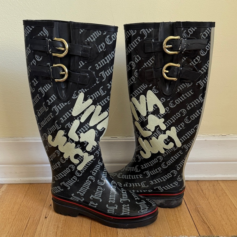 Juicy Couture Monogram Black Rain Boots